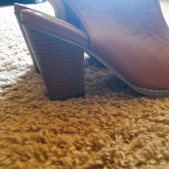 Chase and chloe brown wedge peep toe boots - Picture 3 of 6